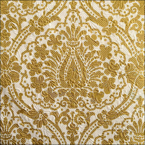 Ambiente Large Embossed Napkins Jaipur, Cream/Gold