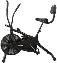 Sparnod Fitness Air Bike Exercise Cycle for Home Gym with Fixed/Stationary Handle, Adjustable Resistance and Height Adjustable Cushioned Seat (Free Installation Service)
