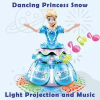 FITTO Dancing Doll Elsa princess snow queen dancing flashing singing &amp; rotating doll with music &amp; colorful 5D light, Disney frozen doll character nice voice &amp; swing up &amp; down Elsa doll toy for girls