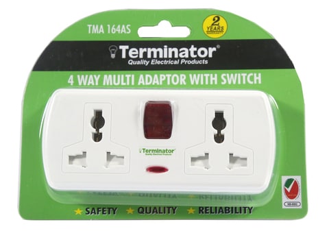 Terminator Brand  4 Way Multi Adaptor - TMA 164AS