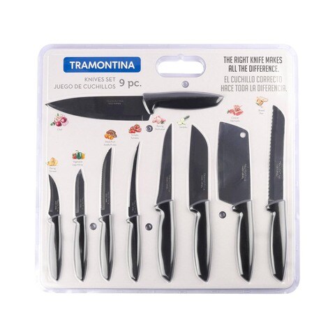  Set of Knives 6 Pieces Tramontina Plenus Black : Home & Kitchen