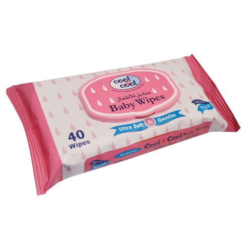 Cool And Cool Ultra Soft And Gentle Baby Wipes White 40 count
