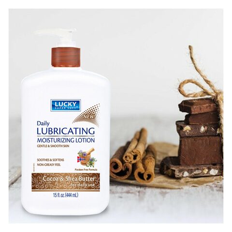 Lucky Super Soft Daily Lubricating Cocoa And Shea Butter Moisturizing Lotion 444ml