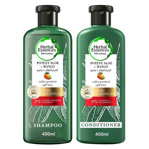 Herbal Essences Sulfate Free Potent Aloe + Mango Shampoo Conditioner for Dry  Hair and Frizzy Hair 400ml price in UAE | Carrefour UAE | supermarket  kanbkam