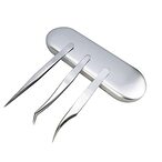 Buy Eriseds Bifrost Eyelash Tweezers Set, 3-Pack, Hand Calibrated Straight, Curved Tips And Volume Tweezer, Stainless Steel (Silver) in UAE