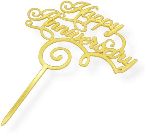 Buy Party Time Round Shape Cursive Happy Birthday Acrylic Golden Color Happy  Birthday Cake Topper for Birthday Decoration/Happy Birthday Cake Decoration  Item - Cake Topper Online - Shop Home & Garden on