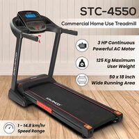 Sparnod Fitness STC-4550 (3 HP AC Motor) Automatic Motorized Walking and Running Semi-Commercial Treadmill with Large Blue LCD Display, Shock Absorption System and Auto Incline (Free Installation)