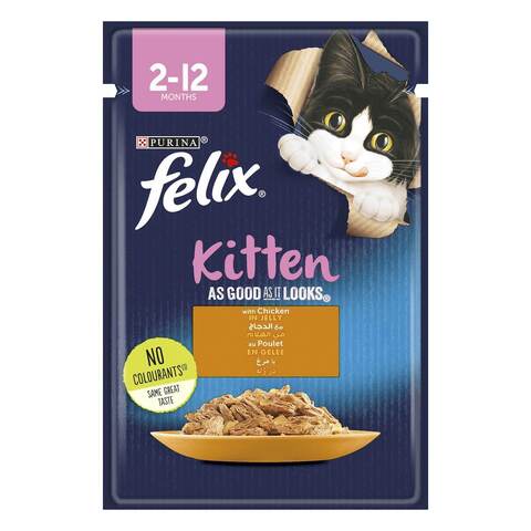 Purina Felix As Good As It Looks With Chicken In Jelly Wet Kitten Food 85g