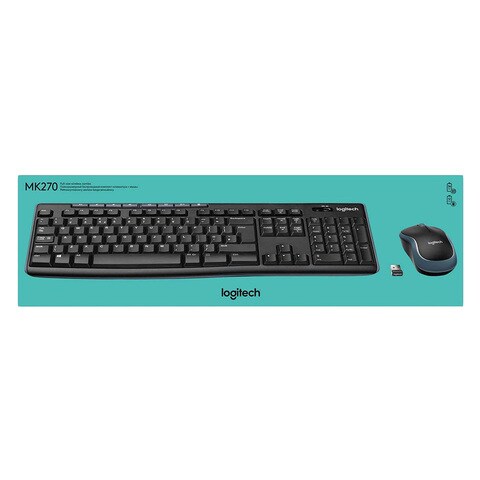 Logitech MK270 Keyboard And Wireless Mouse Combo Black