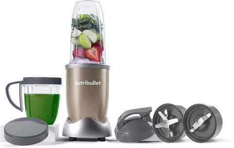 Nutribullet 900 Watts, 10 Piece Set, Multi-Function High Speed Blender, Mixer System with Nutrient Extractor, Smoothie Maker, Copper Gold
