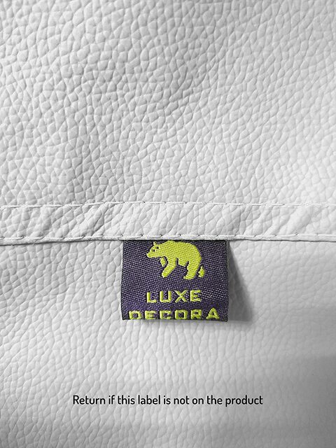 Luxe Decora PVC Bean Bag With Filling, 90x80x80cm (White)