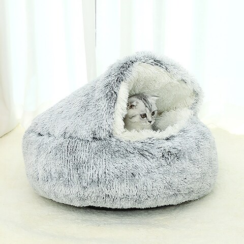 Grey plush hot sale dog bed