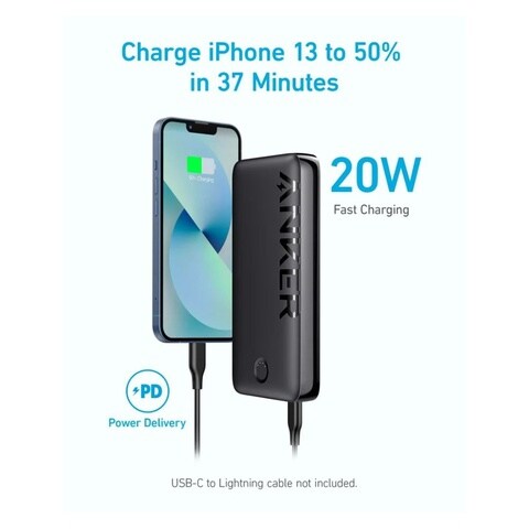 Anker 335 Power Bank 20000 mAh 20W PD Battery in Black