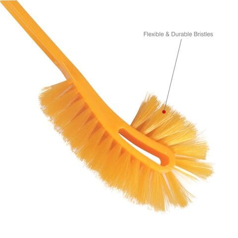 CLASSYTOUCH Double Side Toilet Cleaning Brush (21&amp;Prime; inch-Yellow), 1901456, CT-0145, 48.5x9x12 cm