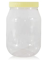ALSAQER 6-Pieces (3000 ml) Plastic Spice Storage Pet Jar -Sunpet Round Clear Jars with lid-Plastic Transperent Pet Bottles