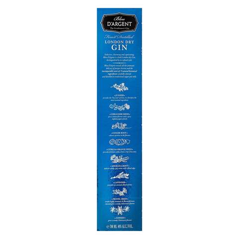 Bleu D&rsquo;Argent London Dry Gin 700ml