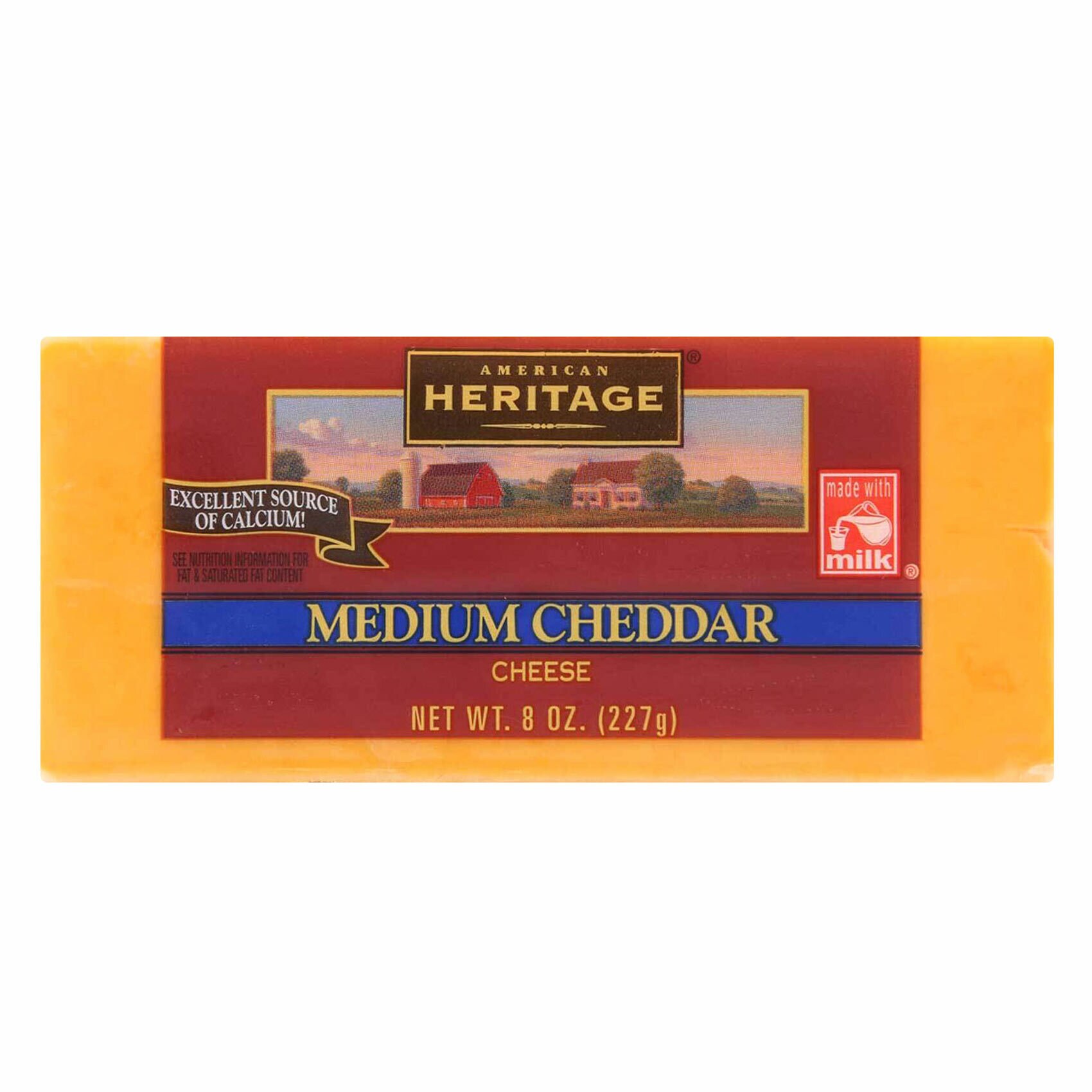 Buy Heritage Medium Cheddar Cheese 277g Online Shop Fresh Food on