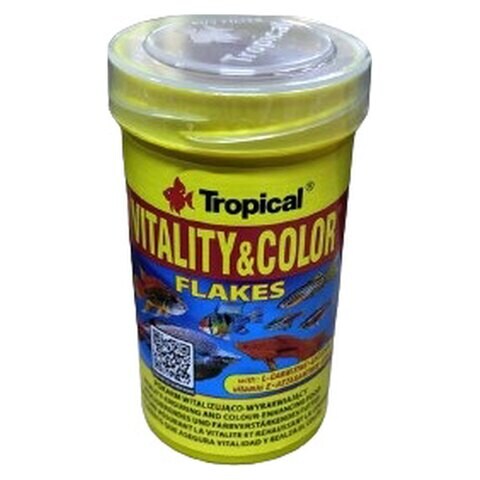 Tropical Vitality and Colour Flakes Fish Food 100ml