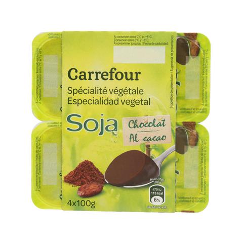 Carrefour Sensation Chocolate Soya Dessert 100g Pack of 4