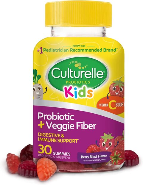 اشتري Culturelle Kids Daily Probiotic + Veggie Fiber Gummies, Prebiotic + Probiotic With Vitamin C Boost, Digestive + Immune Support*, Gluten Free, Mixed Berry Flavor, 30 Count في الامارات