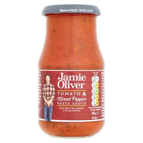 Jamie Oliver Pasta Sauce Tomato And Mixed Pepper 400g