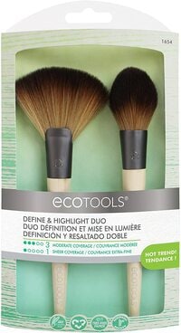 Ecotools Define &amp; Highlight Duo Makeup Brush Set For Powder Bronzer Highlighter