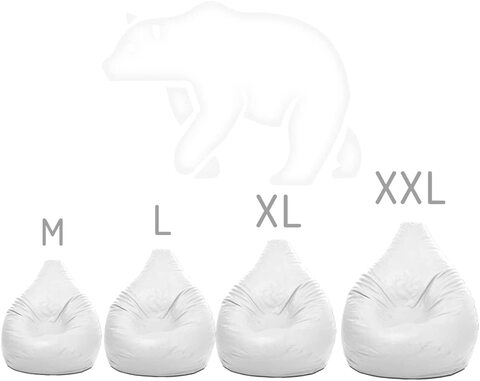 Luxe Decora PVC Bean Bag Cover Only (XXL, White)