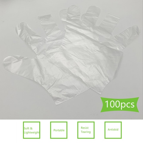 Generic-100Pcs Disposable Gloves Transparent Clear Thicken Soft Flexible Comfortable Protective Gloves for Kitchen Cooking Cleaning Restaurant Home Service