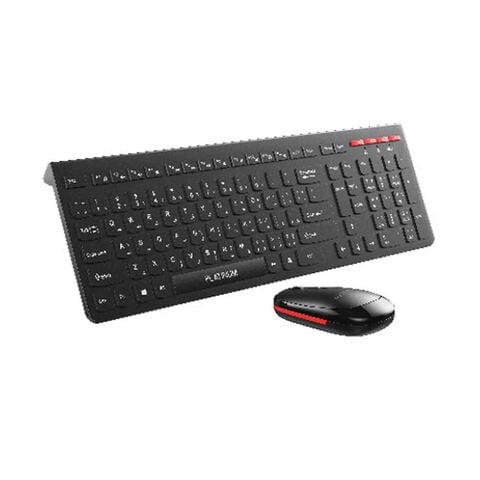 بلاتينيوم لوحة مفاتيح لاسلكية + فأرة أسود و أحمر