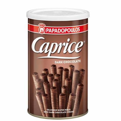 Papadopoulos Caprice Dark Chocolate Wafer Rolls 115g