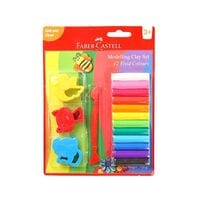 Faber-Castell Modeling Clay Mould Multicolour Pack of 12 And Tool 150g