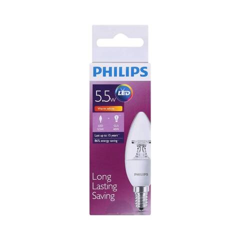 Philips LED Candle Bulb Warm White 5.5W E14