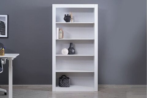 White 5 top shelf bookcase