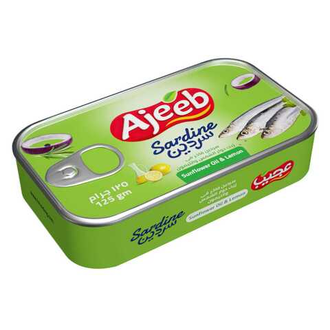 Ajeeb Sardine In Sunflower Oil With Lemon 125g price in UAE | Carrefour ...