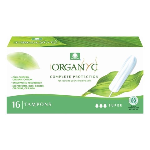 Organyc Complete Protection Tampons With Applicator Super White 16 Tampons