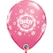 Qualatex Baby Girl Dots Rose Latex Balloons 6-Pieces- 11-Inch Size