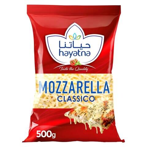 Hayatna Shredded Mozzarella Cheese Whole Milk Classico Rich in Vitamins and Nutrients 500g​