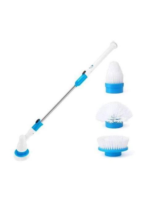 Generic 5-Piece Electric Powered Spin Scrubber Set White/Blue