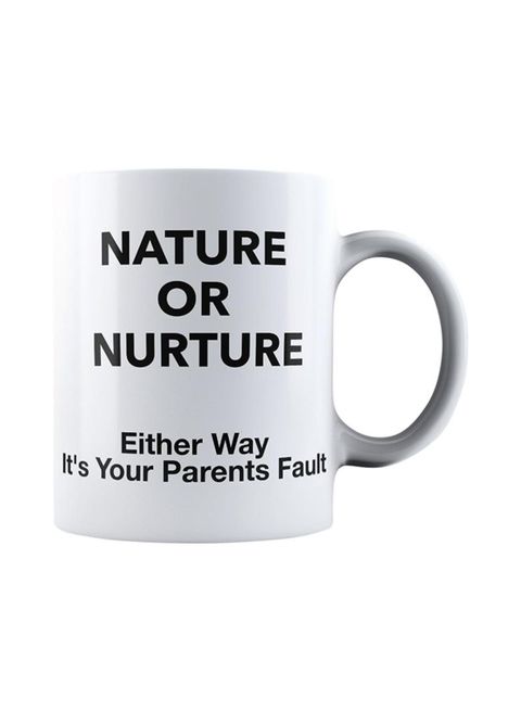muGGyz Printed Ceramic Coffee Mug White