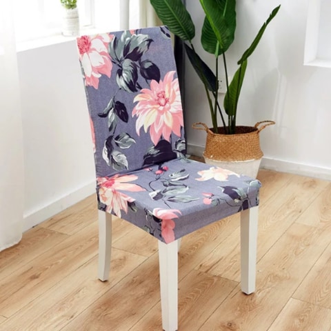 Buy DEALS FOR LESS - 1 Piece Strechable Dining Chair cover, Dining room chair slipcover, Printed Floral Design. in UAE