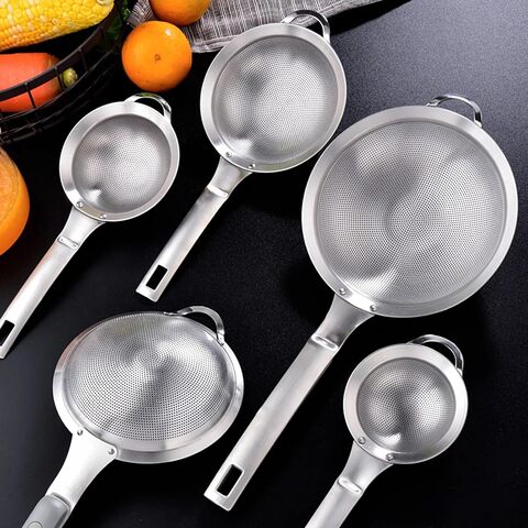 Atraux 8Cm Stainless Steel Sieve Flat Fine Mesh Strainer