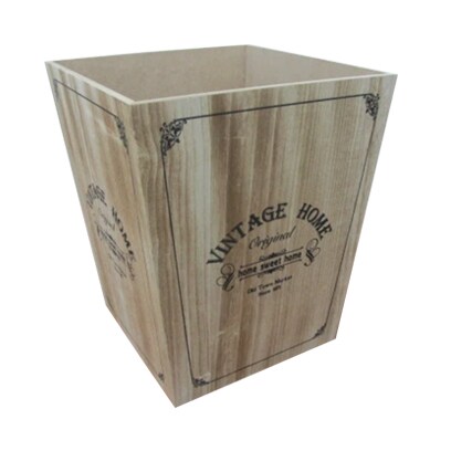 Vintage Home Trash Bin Wooden 17209
