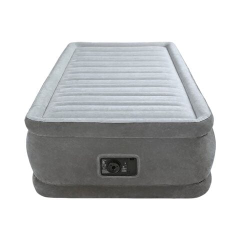 Intex Dura-Beam Comfort Plus Inflatable Mattress With Built-In Electric Pump Grey 99x191x46cm