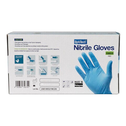 OptiTect Nitrile Powder Free Gloves L Blue 100
