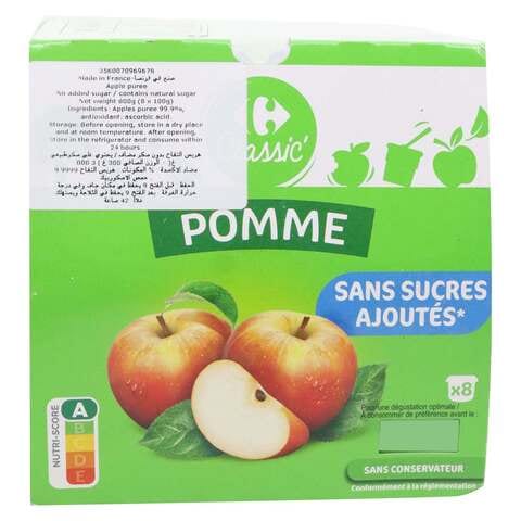 Carrefour Classic Apple Puree No Sugar 100g Pack of 8