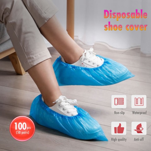 Disposable Shoe Covers Waterproof Non Slip for Workplace Home 100, Extra Large