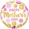 Qualatex Mother's Day Dots Foil Balloon- 18-Inch Size- Pink/Gold