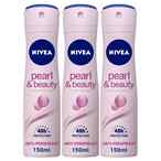 Buy NIVEA Antiperspirant Spray for Women Pearl  Beauty 150ml Pack of 3 in UAE