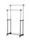 Generic Double Pole Portable Clothes Rack Hanger With Wheels Black/Silver
