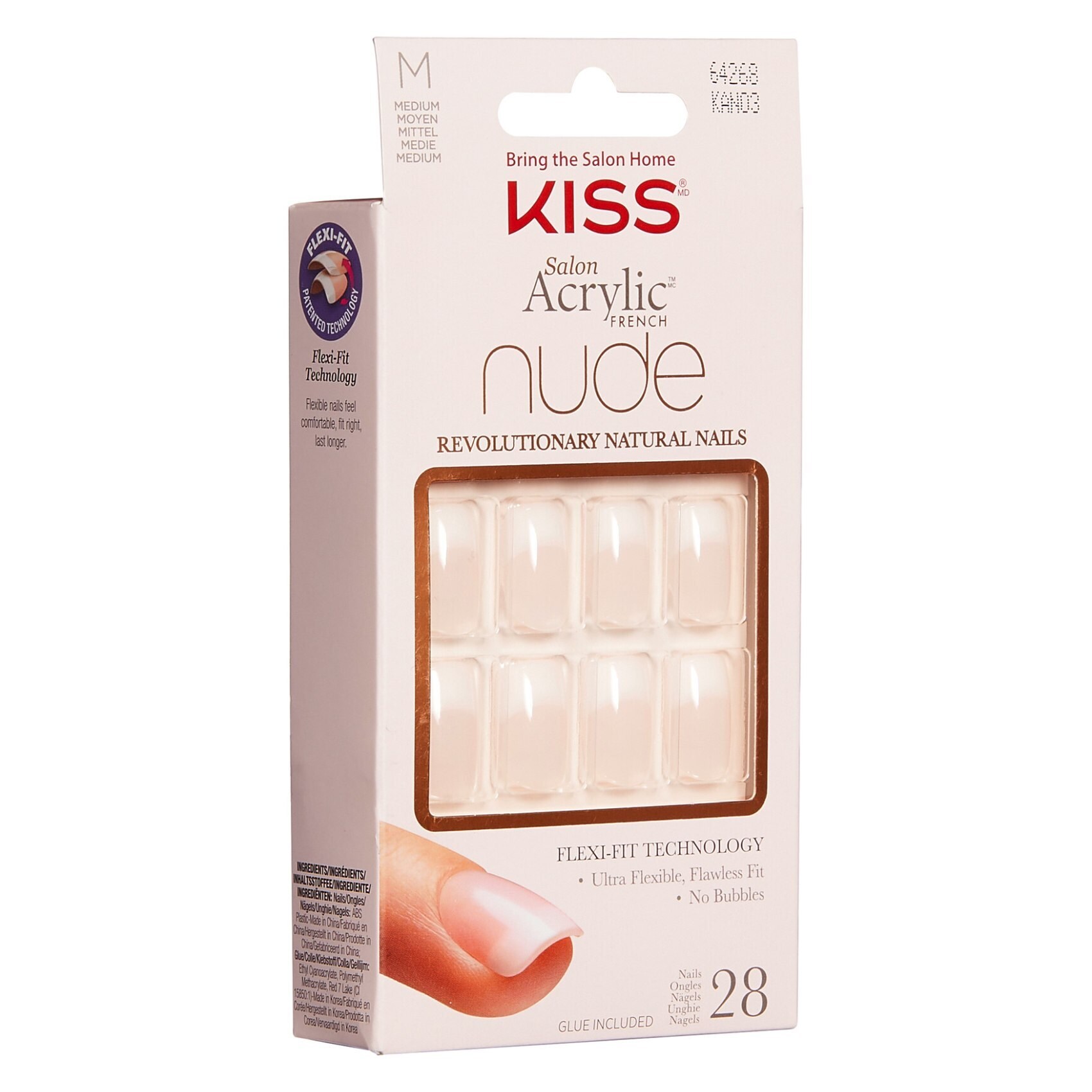 Buy Kiss Salon Acrylic Nude Nails KNA03 Pink 28 PCS Online - Shop